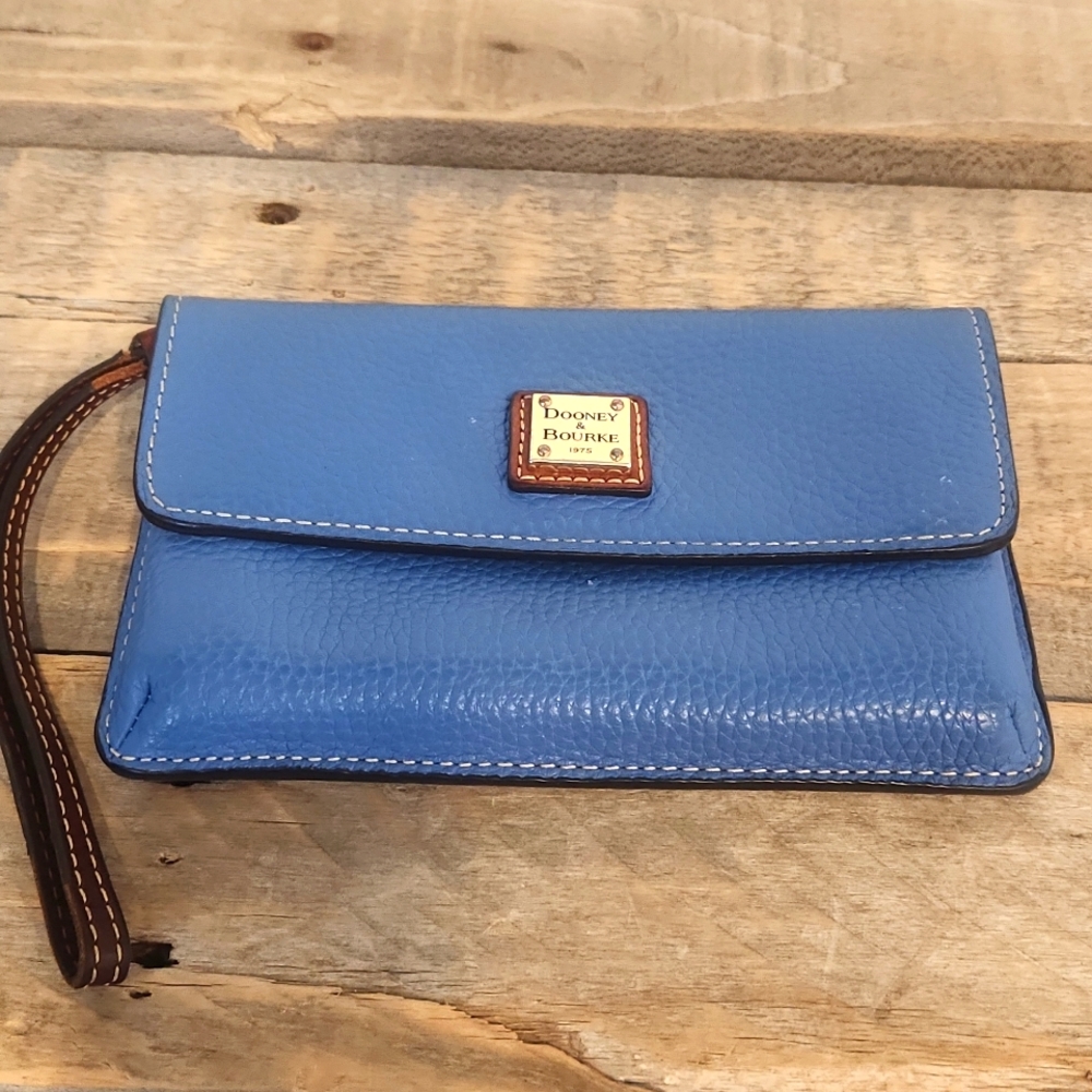 Genuine leather Blue Dooney and Bourke wristlet wallet